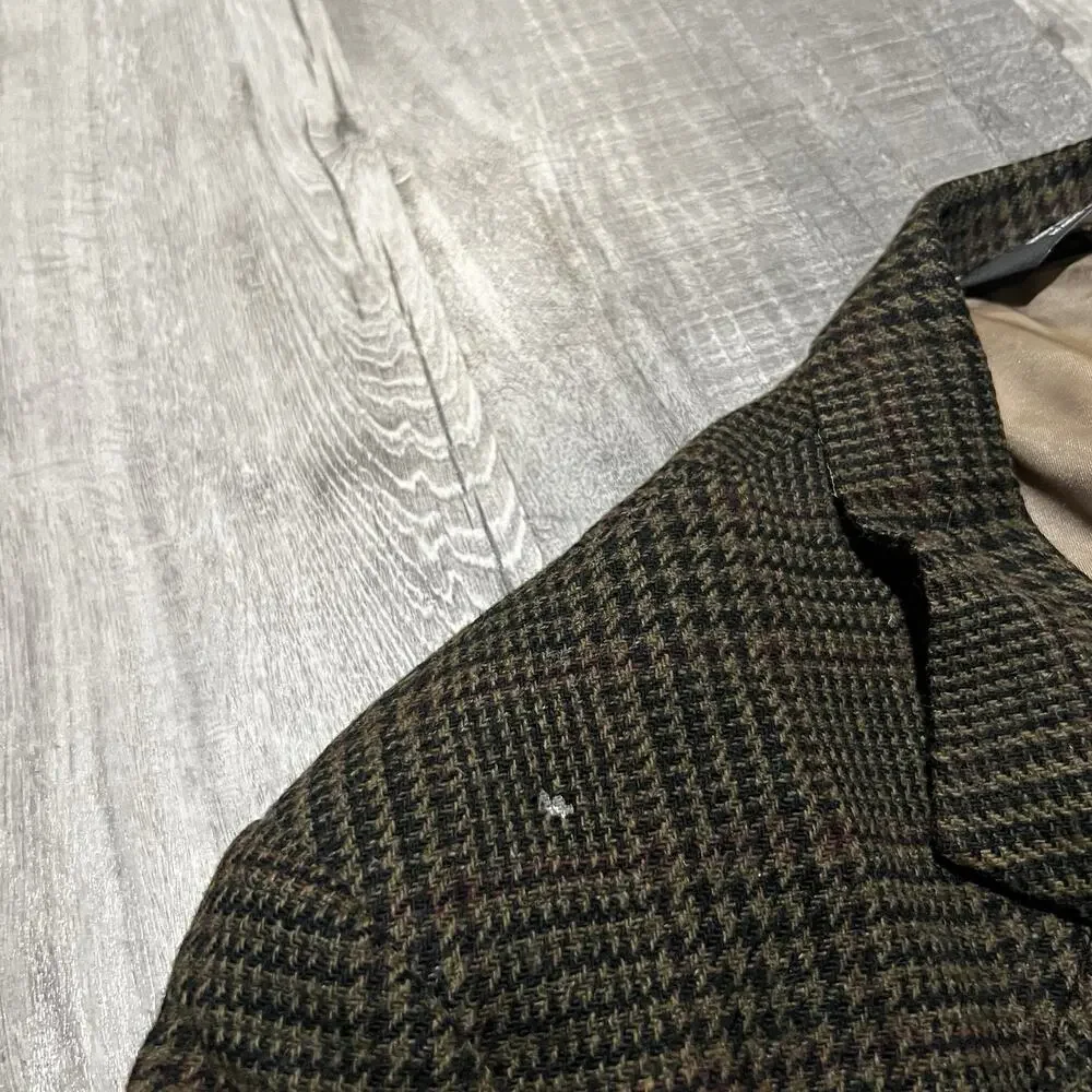 VTG Orvis Glen Plaid Wool Houndstooth USA Sportsman Shooting Blazer Jacket 42R